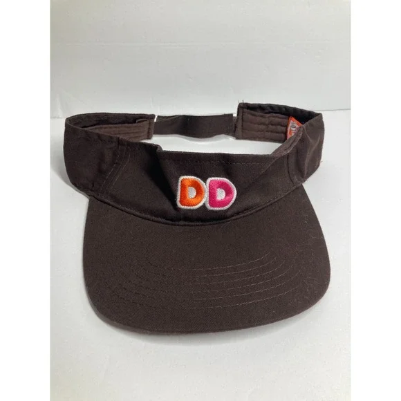 Dunkin Donuts Restaurant Employee Visor Hat Cap Brown Adjustable Restaurant Work - Picture 1 of 15
